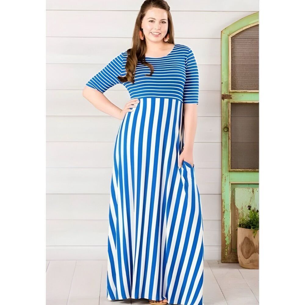 Matilda Jane The Road Ahead Maxi Dress Blue Size Medium